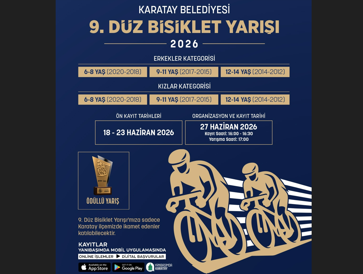KARATAY’DA DÜZ BİSİKLET YARIŞI HEYECANI BAŞLIYOR